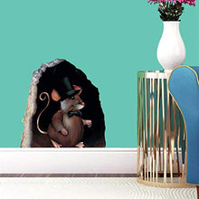 Adesivo da parete con foro per mouse, divertente e realistico 3D per battiscopa da parete, decorazione da parete per casa, cucina, camera da letto, cameretta dei bambini, decorazione da parete