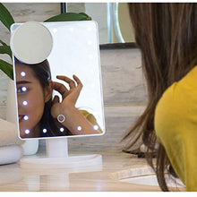OMLTER Desktop Specchio Trucco con Luci, Indipendente Vanity Mirror con 180° Girevole E Staccabile 10x Ingrandimento Specchio, Unico Lato Bellezza Specchio per Trucco E Rasatura
