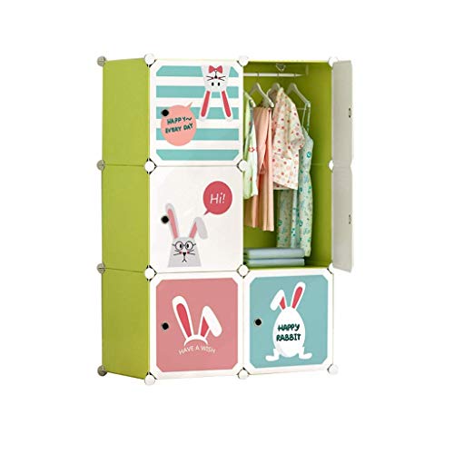 Cassapanche GGJIN Moderno Semplice Economico Piastra Armadio for Bambini dell'Assemblea plastica Piccola Camera da Letto (Color : Green)