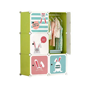 Cassapanche GGJIN Moderno Semplice Economico Piastra Armadio for Bambini dell'Assemblea plastica Piccola Camera da Letto (Color : Green)