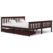 SKM Giroletto con 2 Cassetti Marrone Scuro Legno di Pino 180x200 cm (37.4kg)