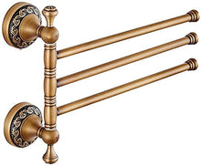 Weare Home, Portasciugamani da parete in ottone anticato con 3 bracci, in stile retrò anticato, in bronzo antico, rifinito in ottone, montaggio a parete, Ottone, Antik Bronze, 3 Arm