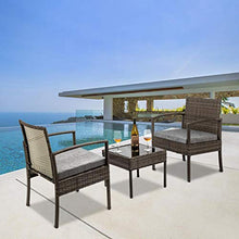 LUGEUK 3 Pezzi di terrazza all'aperto Tavolo da Bar e Sedia Bistro Set Giardino Piscina Mobili per Il Cortile
