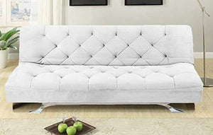 Divano Sofa Letto 195x115x38 Bianco o Nero in Microfibra reclinabile Salotto Soggiorno Luciana - Arredi Casa