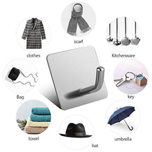 Gancio Autoadesivo, Ganci Appendiabiti in Acciaio Inox, 4 Pezzi Ganci Portasciugamani Ganci Adesivi per Bagno Cucina Porta per Appendere l'accappatoio, Borse, Vestiti, etc(Argento)