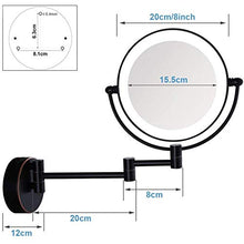 ZJBB Specchio Trucco da Parete con Luce LED Regolabile, Specchio Ingranditore da Bagno Bilaterale 1X/10X, 360° Girevole e Estensibile Specchio da Barba, Specchio Cosmetico Illuminato
