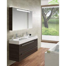 Kit Mobile lavabo RIHO & SLIMLINE SET 77 in legno lamellato, 120 x 38 a 60,5 cm