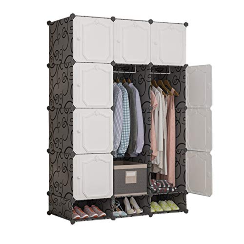 Locker Multifunzione Armadio Scarpe-Bit Pensili di Plastica Withdoor Gitter Scaffali Abbigliamento Robusto Home Camera Bianca MUMUJIN (Size : 111X47X165CM)