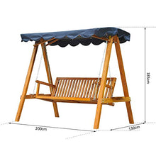 miozzi Dondolo da Giardino 3 Posti in Legno con Baldacchino Swing Blu