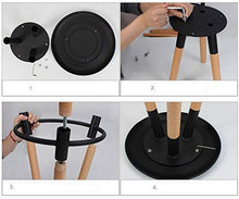 LWW Sgabelli, sgabelli da bar di legno solido Bar Chair Sgabello Alto semplice europea,Nero