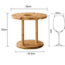TOPBATHY Porta bicchiere di vino di lusso, portabottiglie di vino in legno massello a testa in giù Portabottiglie a calice appeso con 6 portabottiglie 1 portabottiglie per vino