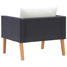 vidaXL Divano da Giardino Singolo con Cuscini Sofà Dormeuse Chaise Longue Poltrona Salotto Esterno Divanetto Canapè Arredo in Polyrattan Nero