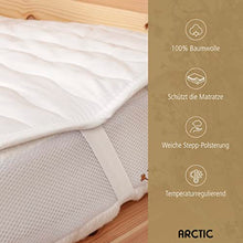 Arctic Coprimaterasso 180 x 200 cm, di alta qualità per proteggere il materasso, in puro cotone, Oeko-TEX Standard 100, bianco
