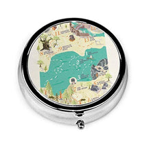 The Princess Bride Discovery Map - Contenitore rotondo per pillole a 3 scomparti, in metallo, per medicina e vitamina