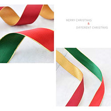 Garneck Confezione da 2 Pezzi Nastro Decorativo Natalizio Nastro di Seta per Decorazioni Natalizie Uso 3 8 cm 15 g (Verde Rosso)