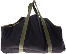 Namvo Porta legna da ardere Tronchi Borsa robusta e robusta in tela con manici per campeggio (nero + verde)