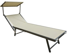 Lettino mare stabilimento spiaggia in alluminio,viti INOX 190x70xh40/90cm sdraio (ECRU')
