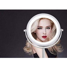 Specchio da trucco con luce a LED, specchio cosmetico con ingrandimento 10x, girevole a 360°, specchio da trucco per camera da letto o bagno, 7 pollici (colore -, dimensioni: -)