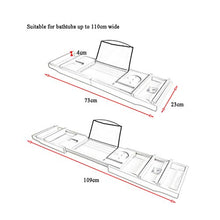 Sostegni Telescopici Vasca Pallet, Multi-Funzione di Mobile Movie iPad Stand-Scivolo Asciugamano bambù Vassoio in bambù, 73-109cm Esteso Adatti per L'hotel Domestico Bagno Vasca da Bagno