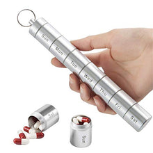 N A Dispenser di Pillole Portatile 4PCS, Organizer per Pillole settimanale per Anziani in Lega di Alluminio Pillola per farmaci da 7 Giorni Organizer per Pillole a Camera Singola Impermeabile