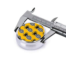 Scatola rotonda per medicina portatile, mini pillole in metallo, dispenser per pillole, borsa da tasca, regalo, ananas giallo