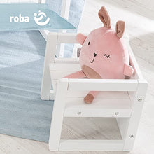 Roba Sgabello per Bambini in Stile Country, Utilizzabile, Girandolo, su Varie Posizioni e Quindi a 3 Diverse Altezze di Seduta, Legno Laccato Bianco