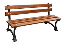 GardeTech Panca da Giardino con Schienale | 150 cm di Lunghezza | Realizzato in Legno massello e ghisa massello Laccato | Ontano | City