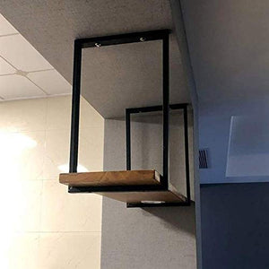 Scaffale per Vino A Soffitto con Mensole Sospese Monostrato ， Mensola A Soffitto in Ferro Stile Europeo ， Scaffale per Bar/Ristoranti/Cucine ， Appeso ， Installazione Perforata