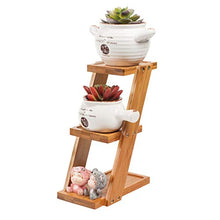 Supporto per Fiori in Legno massello a 3 Livelli, Supporto per Desktop di Piccole Dimensioni, Stand per Piante Multiple