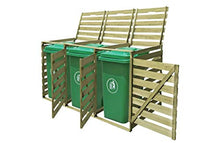 Copripattumiera in legno, capanno della spazzatura con triplo rivestimento per giardino, cortile, terrazza, terrazza, terrazza, 3 x 240 l