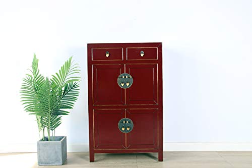 Yajutang - Cassettiera in legno massiccio, colore: Lilla