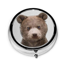 Baby Bear - Contenitore per pillole rotondo colorato a 3 scomparti, in metallo, per medicina, vitamina