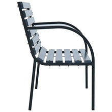 BIGTO Panca da giardino 120 cm in legno grigio 120 x 59 x 82 cm (L x P x A)