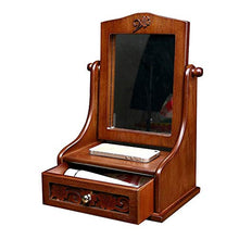 LFK, grande mobiletto in legno per gioielli, cosmetici, con specchio, in legno, specchio cosmetico con cassetto portaoggetti per bagno