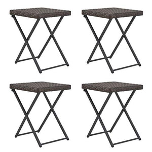 FAMIROSA Set da Pranzo da Giardino 5 pz Pieghevole in Polyrattan Marrone