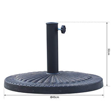 Outsunny Base per Ombrellone Diametro 3,8-4,8cm Motivo Floreale con Manopola Peso 15KG da Giardino Resina 49x32cm