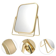 ZYCH Cosmetico Specchio da Toeletta Dorato per Specchiera per Il Salone di Bellezza della Camera da Letto Rotazione a 360 Gradi Specchietto Make up con Supporto Stile retrò Specchio Vanity