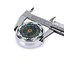 Scatola rotonda per medicina portatile, mini pillole in metallo, dispenser per pillole, borsa da tasca, regalo da viaggio, mandala blu e oro