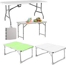 Tavolo da picnic all'aperto Tavolo da campeggio 5ft / 1,5 m Tavolo pieghevole multifunzionale, Tavolo da campeggio portatile, Piegata rettangolare in Mezza Punta Avvicinata Per All'aperto Picnic Giard