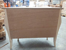 Comò cassettiera credenza Legno Grezzo da 120 cm. Bombata e Sagomata