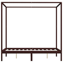 SKM Giroletto e Baldacchino 2 Cassetti Marrone Scuro Pino 140x200cm