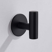 Celbon 2 Pezzi Ganci Adesivi 3M NeroGanci Portasciugamani in Acciaio Inox Gancio Appendiabiti da Parete Autoadesivo/Gancio per Cucina e Bagno Nero (2 Pezzi)