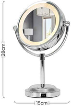 LBWARMB Trucco Specchio con luci Modern Regolabile Batteria a Batteria Argento Cromato LED LED ingranditore Bagno Make up Cosmetic Rasatura Vanity Specchio Specchio