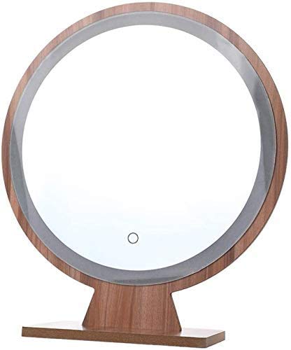 Ppecchio Trucco Specchi da TavoloSpecchio in Legno per Camera da Letto Fill Light Toeletta Specchio Argento Specchio per Trucco a LED da tavoloZHENG