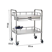 Carrello Medico per Trattamenti Auto in Acciaio Inossidabile Tavolo per Strumenti/Veicolo Medico Veicolo Chirurgico/Veicolo per Cambio Veicolo Strumento/Doppio Cassetto Auto Bellezza