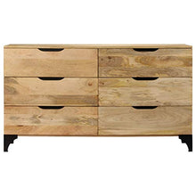 FAMIROSA Cassettiera in Legno Massello di Mango 140x45x80 cm