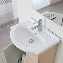 Composizione da Bagno 56x45 Moderna a Terra con Piedi Cromo Lucido - Completo di Specchio e Lavabo in Ceramica