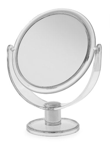 Blue Canyon - Specchio cosmetico in plastica, forma rotonda, con supporto da tavolo