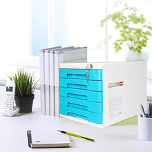 LCA Schedario Classificatore Verticale Archivio di File Desktop, Materiale Plastico Cassettiera per Ufficio A 5 Piani, File con Armadietto Dati di Blocco, Piccola Scatola di Archiviazione File,