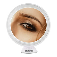 NEWSUMIT Specchio per Il Trucco con Lente d'Ingrandimento 10X con Luce a LED, Specchio cosmetico Illuminato 10X, con Potente Ventosa, Rotazione a 360 ° - utile Anche per i Viaggi.